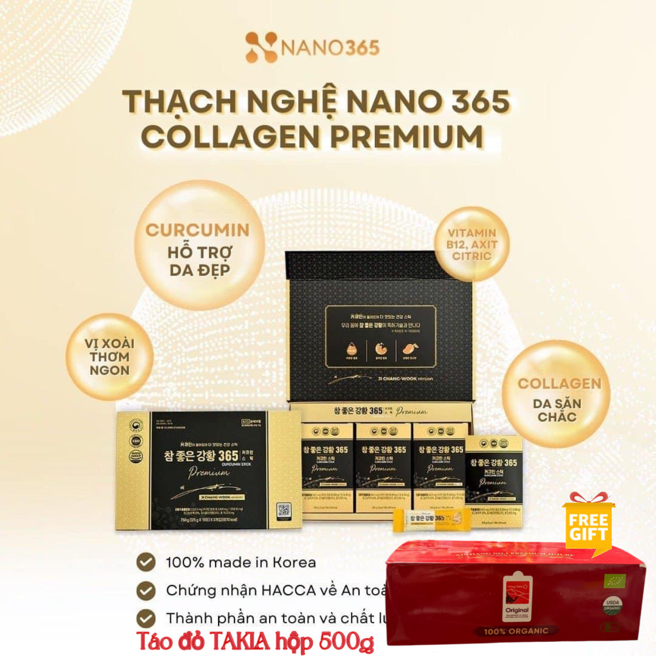 THẠCH NGHỆ NANO COLLAGEN  365 PREMIUM (VỊ XOÀI)