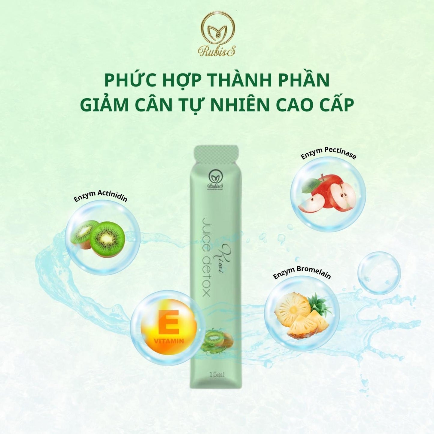 RUBISS KIWI FRESH DETOX  - NƯỚC ÉP TRÁI CÂY ĐÀO THẢI MỠ THỪA