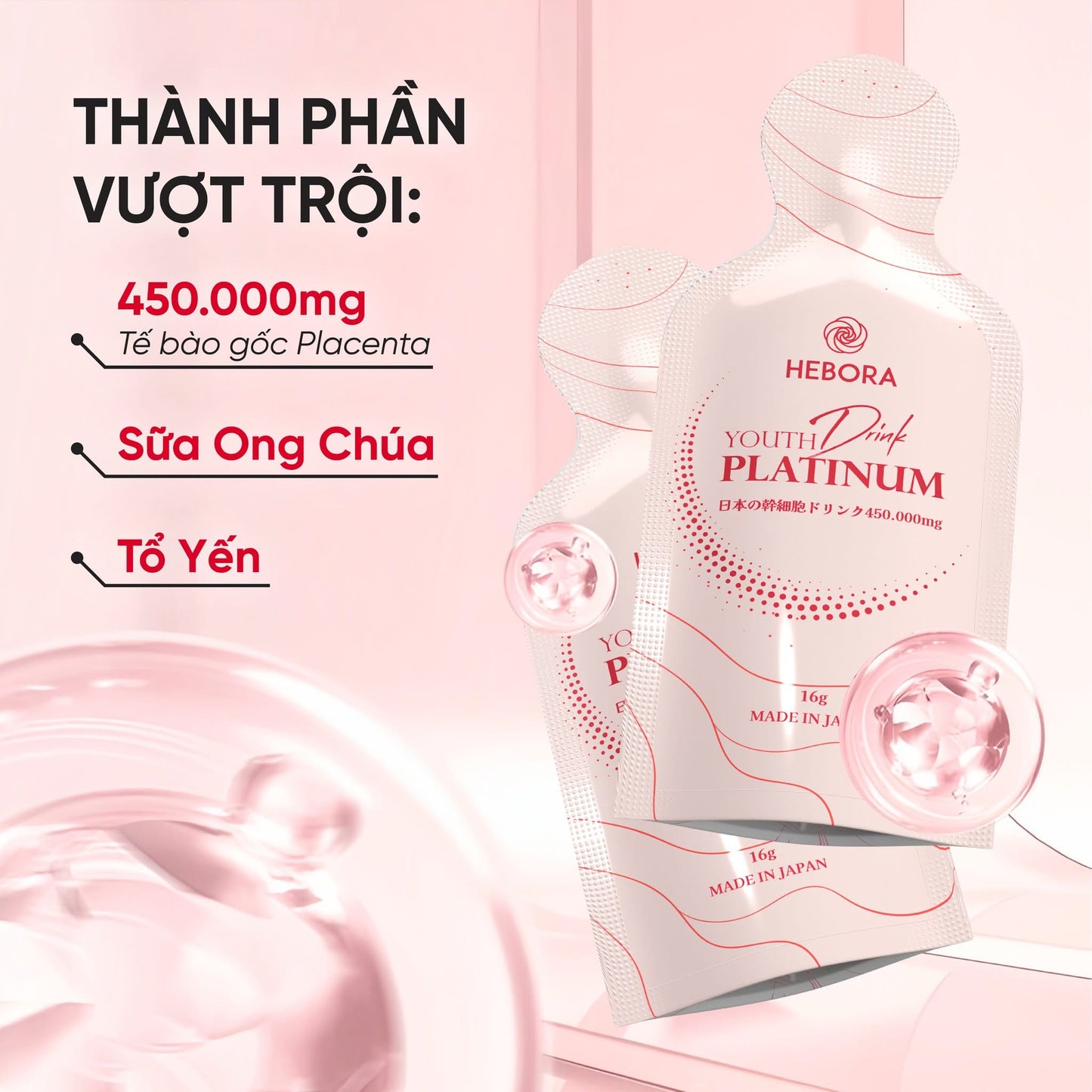 Nước uống tế bào gốc Placenta Hebora