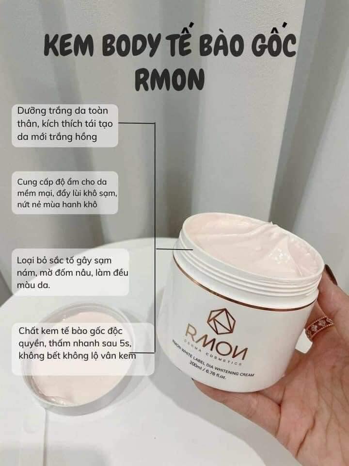 RMON LABEL DIA WHITENING BODY CREAM - KEM DƯỠNG TRẮNG BODY TẾ BÀO GỐC RMON