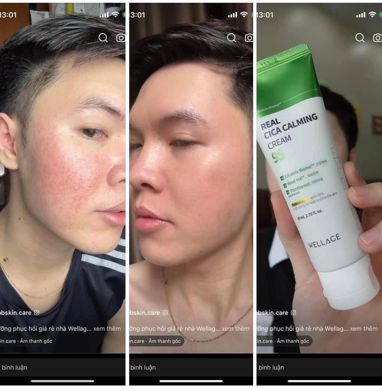 WELLAGE Real Cica Calming Cream 95 - Kem Phục Hồi Dưỡng Ẩm