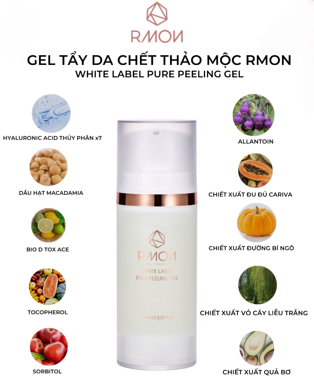RMON WHITE LABEL PURE PEELING GEL- GEL TẨY DA CHẾT THẢO MỘC