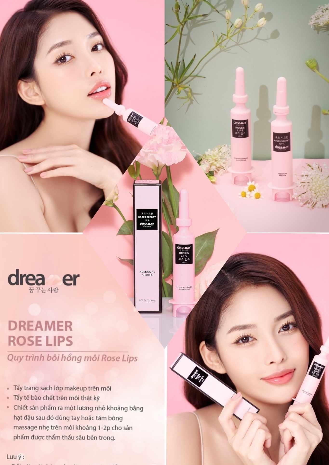 DREAMER ROSES - Tinh Chất Cấy Hồng Môi / Nhũ / Bikini