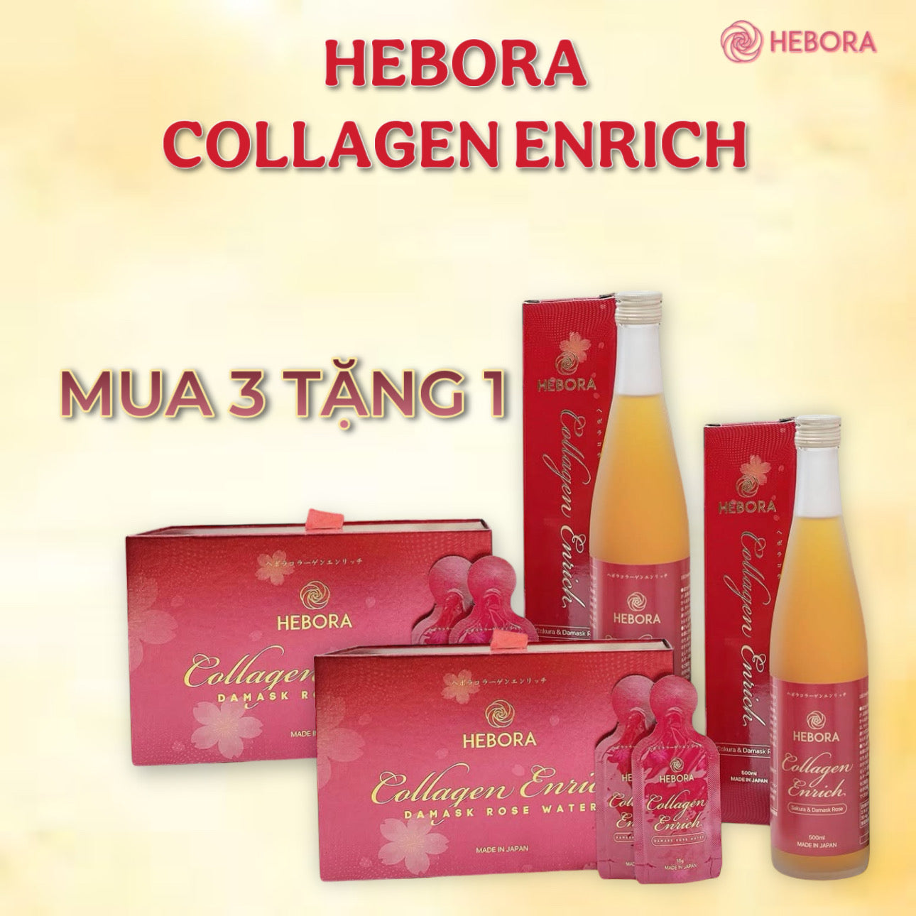 HEBORA - Nước uống Collagen Enrich Nhật Bản