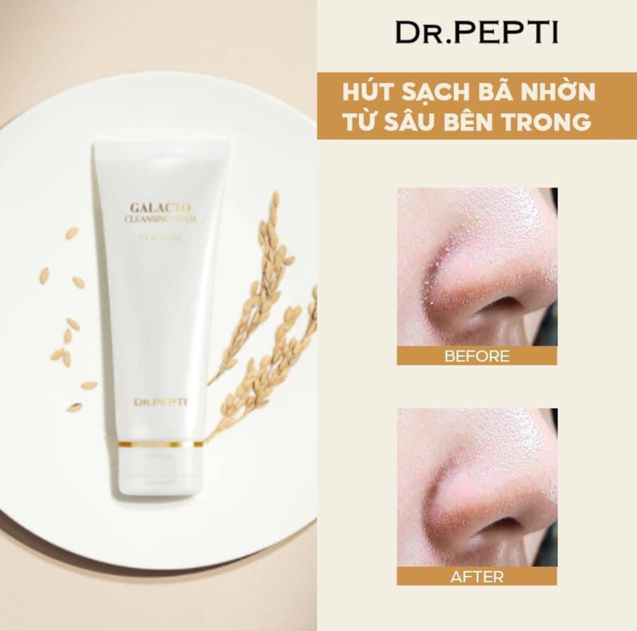 SỮA RỬA MẶT TINH CHẤT GẠO DR.PEPTI Galacto Cleansing Foam
