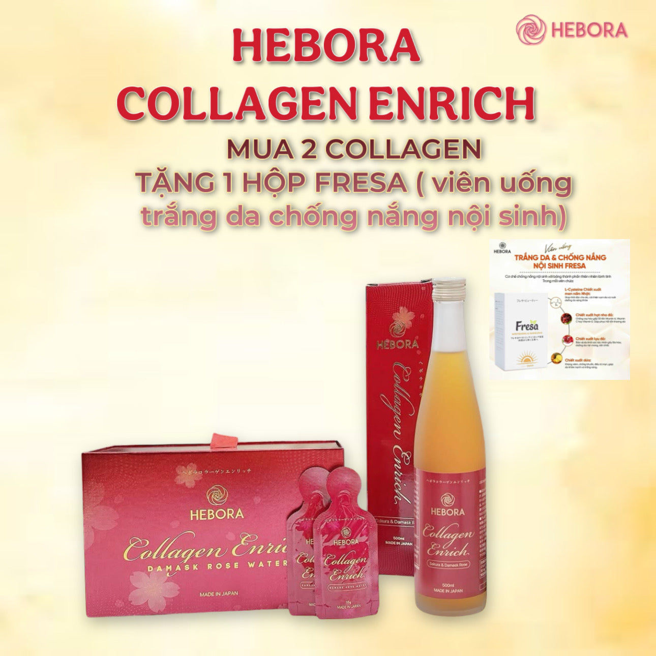 HEBORA - Nước uống Collagen Enrich Nhật Bản