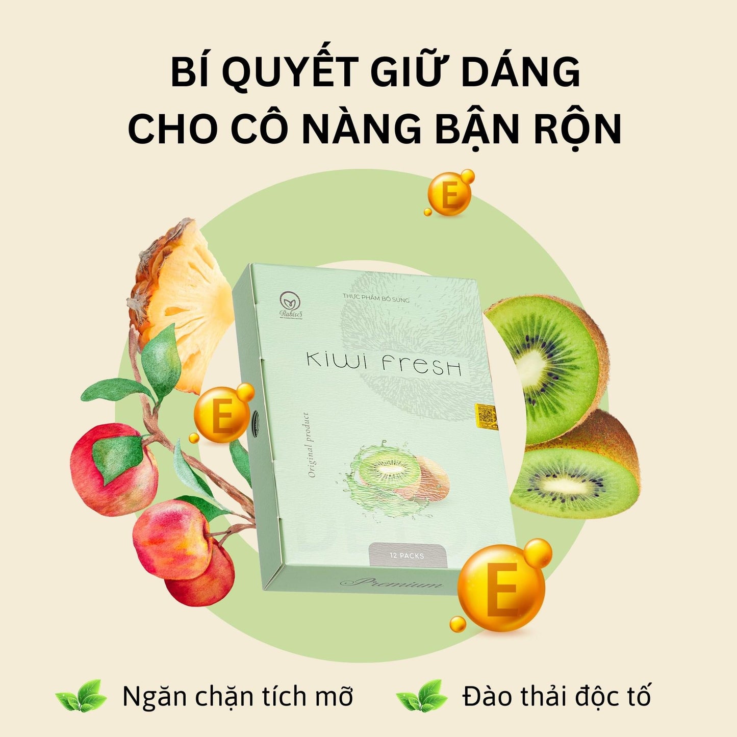 RUBISS KIWI FRESH DETOX  - NƯỚC ÉP TRÁI CÂY ĐÀO THẢI MỠ THỪA