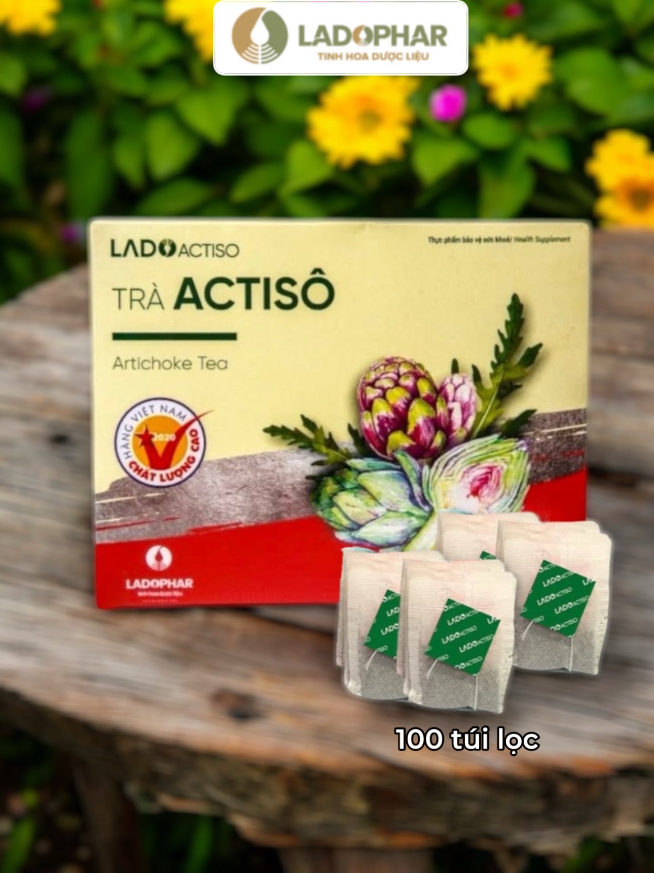 TRÀ ATISÔ TÚI LỌC LADOPHAR DALAT - HỘP 100 TÚI