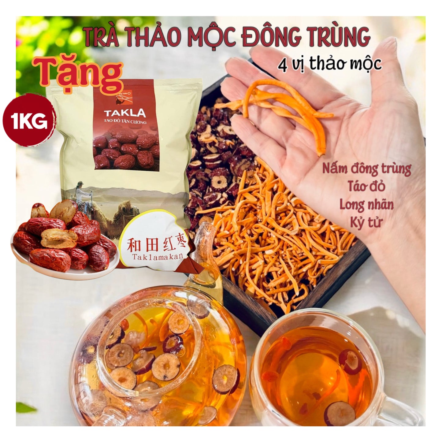 Trà Thảo Mộc Đông Trùng Tứ Vị