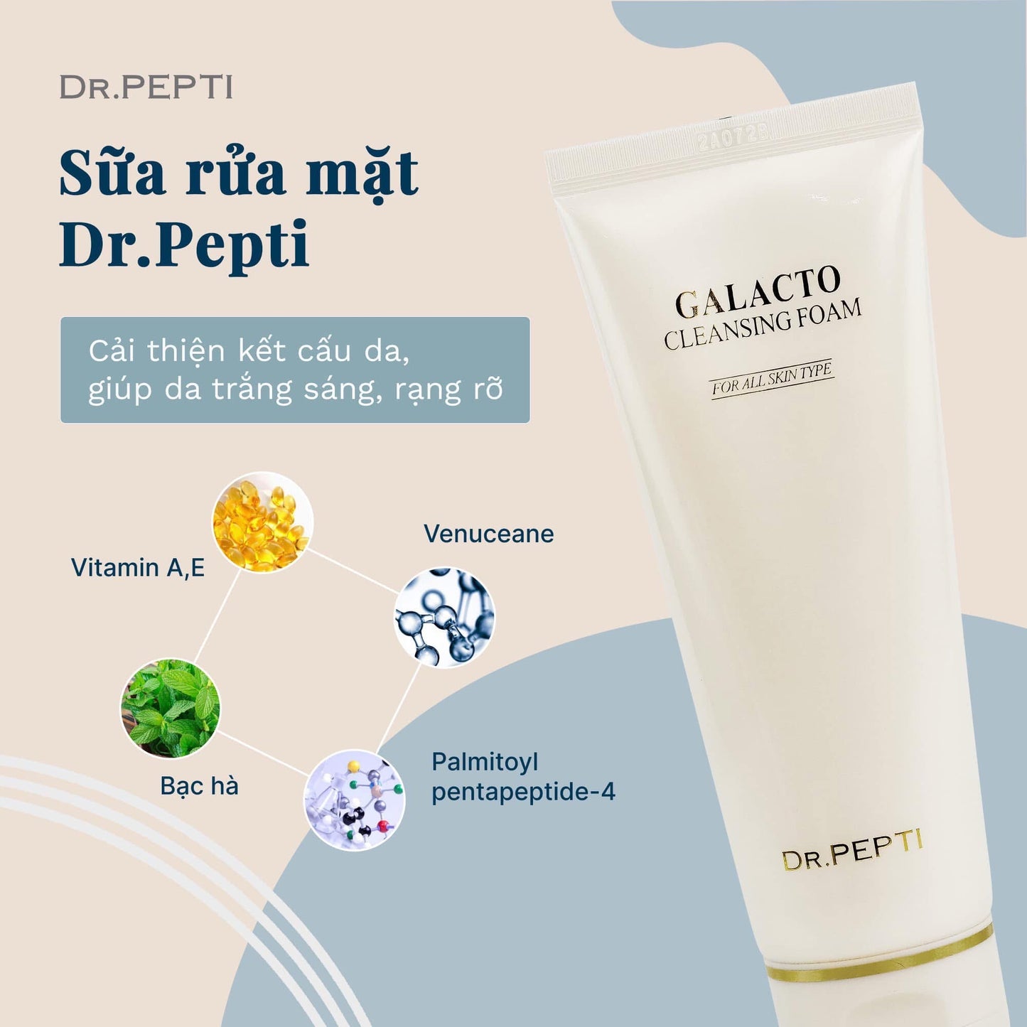 SỮA RỬA MẶT TINH CHẤT GẠO DR.PEPTI Galacto Cleansing Foam