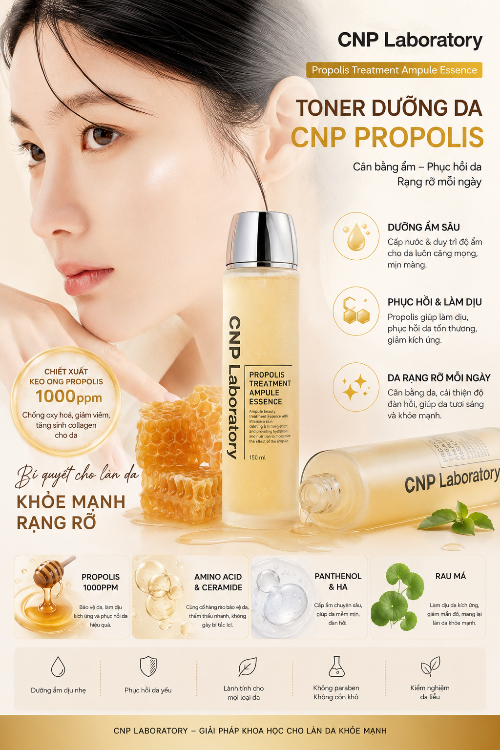 Toner CNP Laboratory - Tinh chất phục hồi Keo Ong