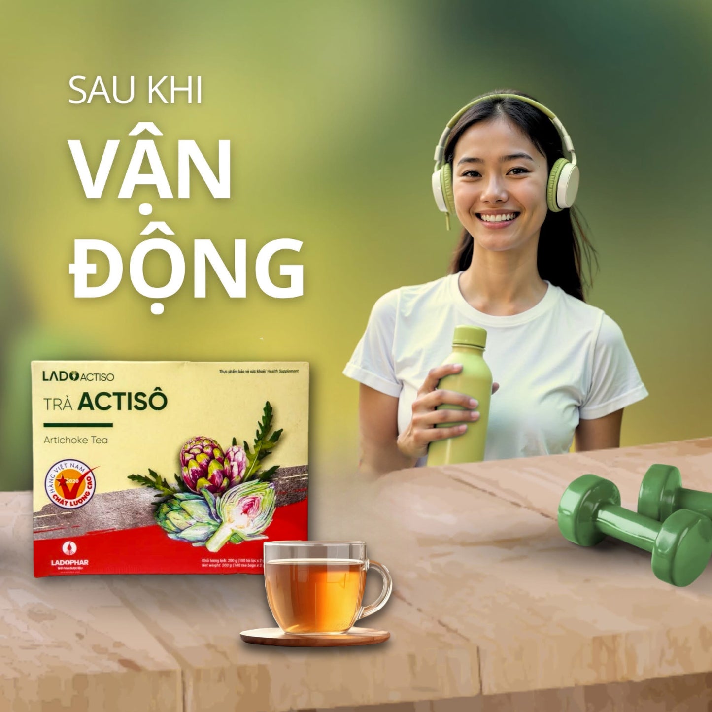 TRÀ ATISÔ TÚI LỌC LADOPHAR DALAT - HỘP 100 TÚI