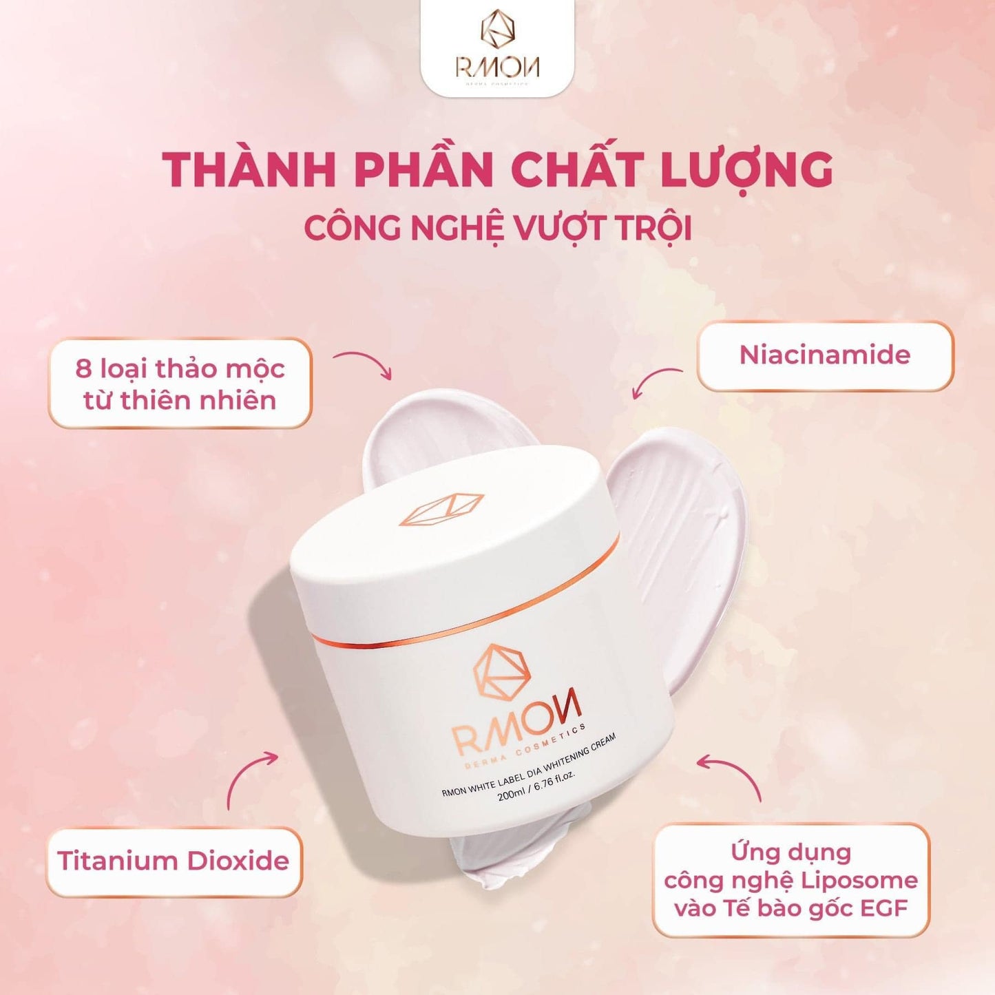 RMON LABEL DIA WHITENING BODY CREAM - KEM DƯỠNG TRẮNG BODY TẾ BÀO GỐC RMON
