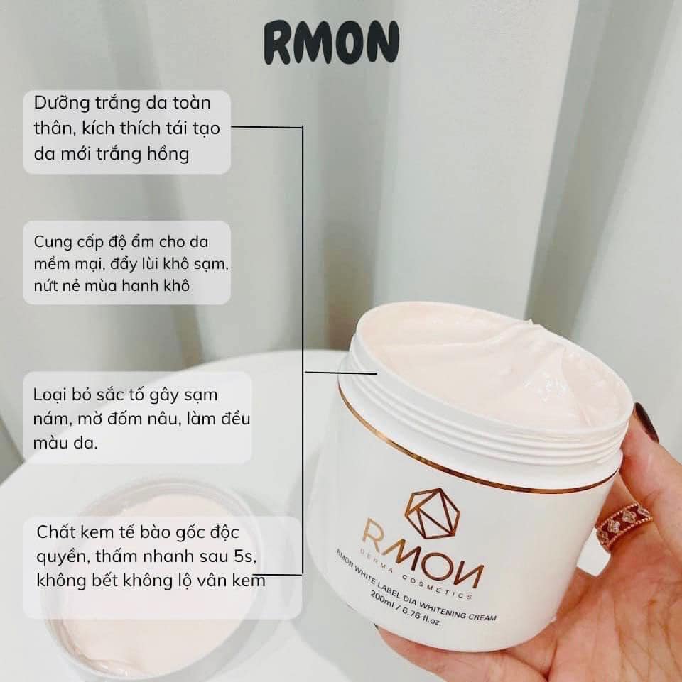 RMON LABEL DIA WHITENING BODY CREAM - KEM DƯỠNG TRẮNG BODY TẾ BÀO GỐC RMON