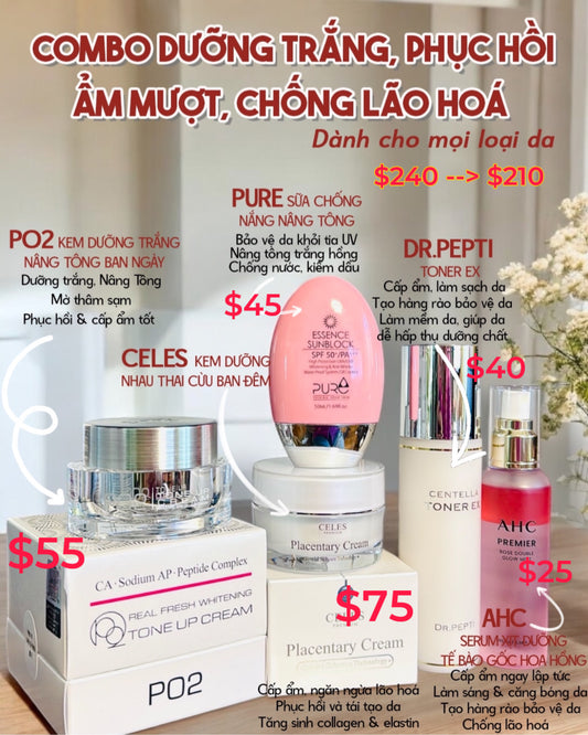 COMBO 02  :  DƯỠNG TRẮNG CẤP ẨM NGÀY & ĐÊM