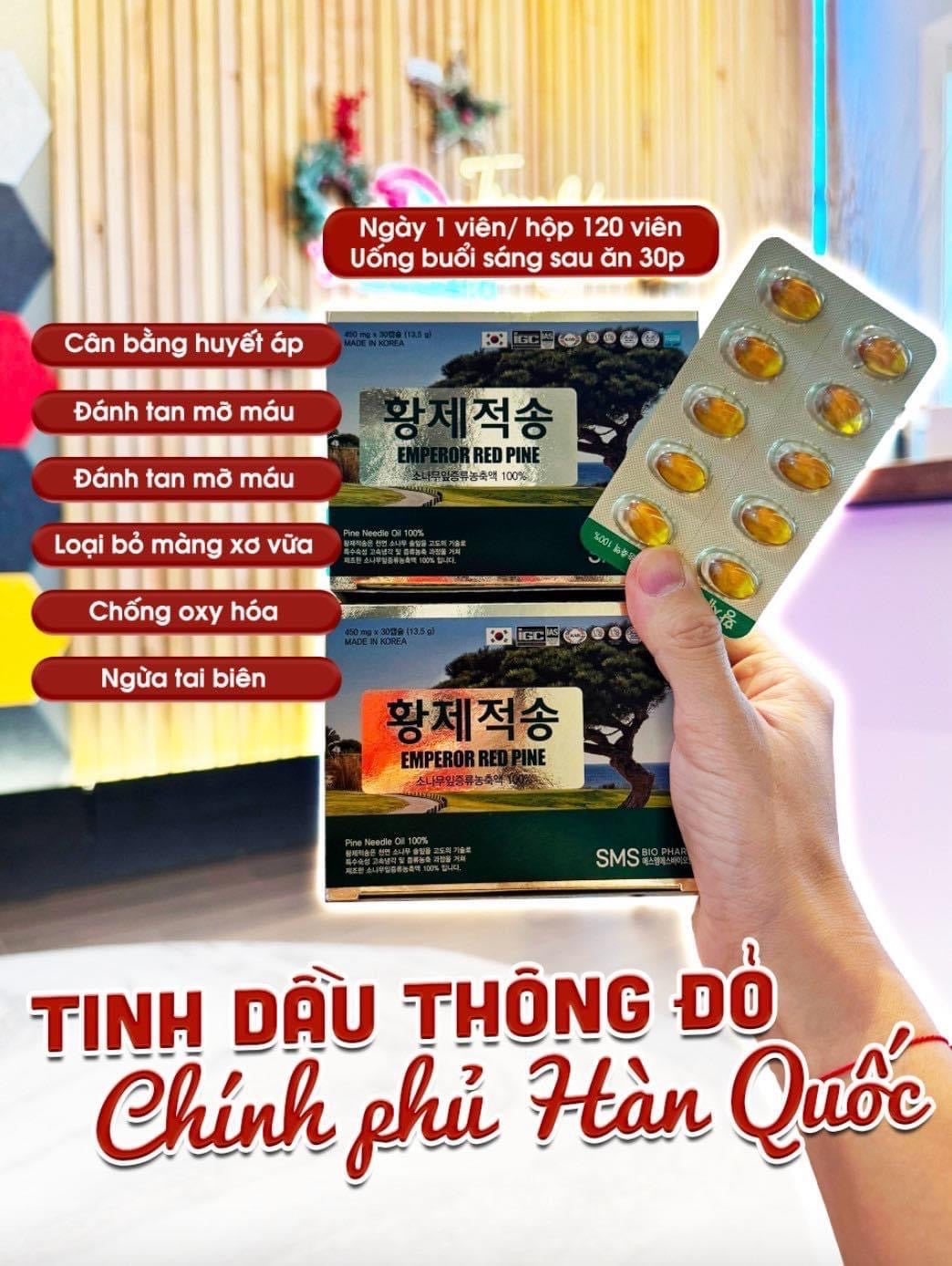 SMS BIO PHARM- TINH DẦU THÔNG ĐỎ CHÍNH PHỦ HÀN