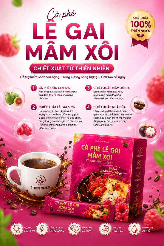 Cà phê Giảm Cân Lê Gai Mâm Xôi