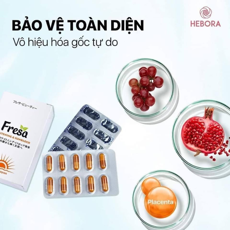 Viên uống duỡng trắng & chống nắng nội sinh FRESA