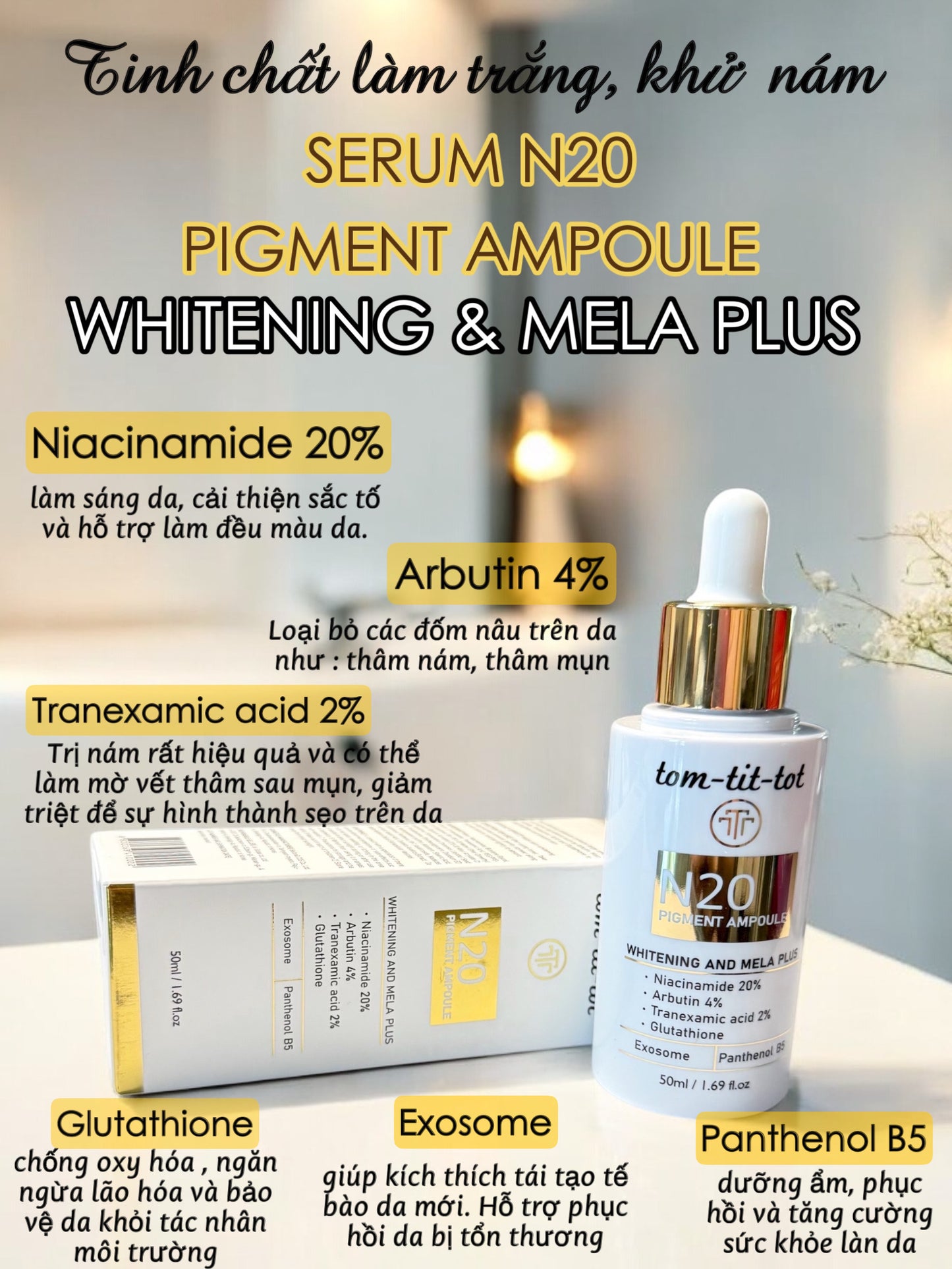 SERUM N20 PIGMENT AMPOULE WHITENING & MELA PLUS