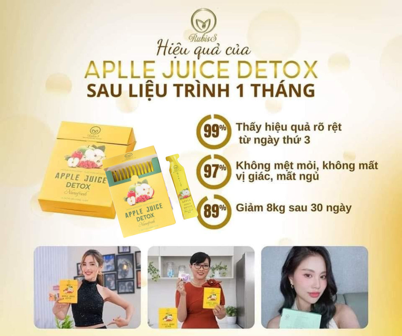 RUBISS APPLE JUICE DETOX - NƯỚC TRÁI CÂY GIẢM CÂN AN TOÀN
