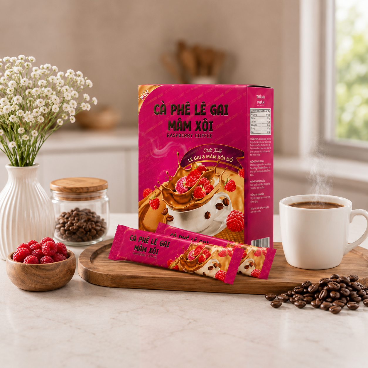 Cà phê Giảm Cân Lê Gai Mâm Xôi