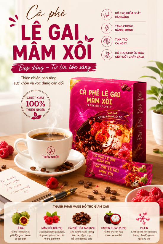 Cà phê Giảm Cân Lê Gai Mâm Xôi