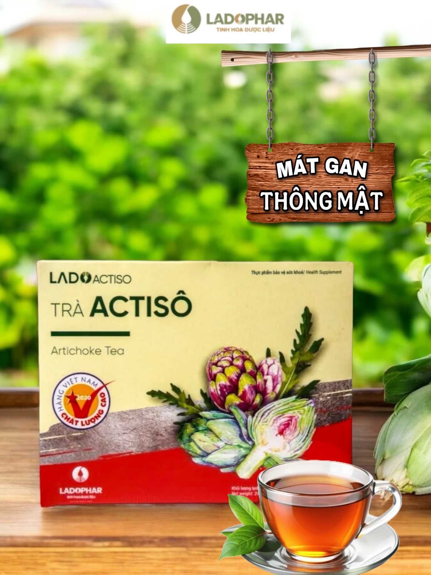 TRÀ ATISÔ TÚI LỌC LADOPHAR DALAT - HỘP 100 TÚI