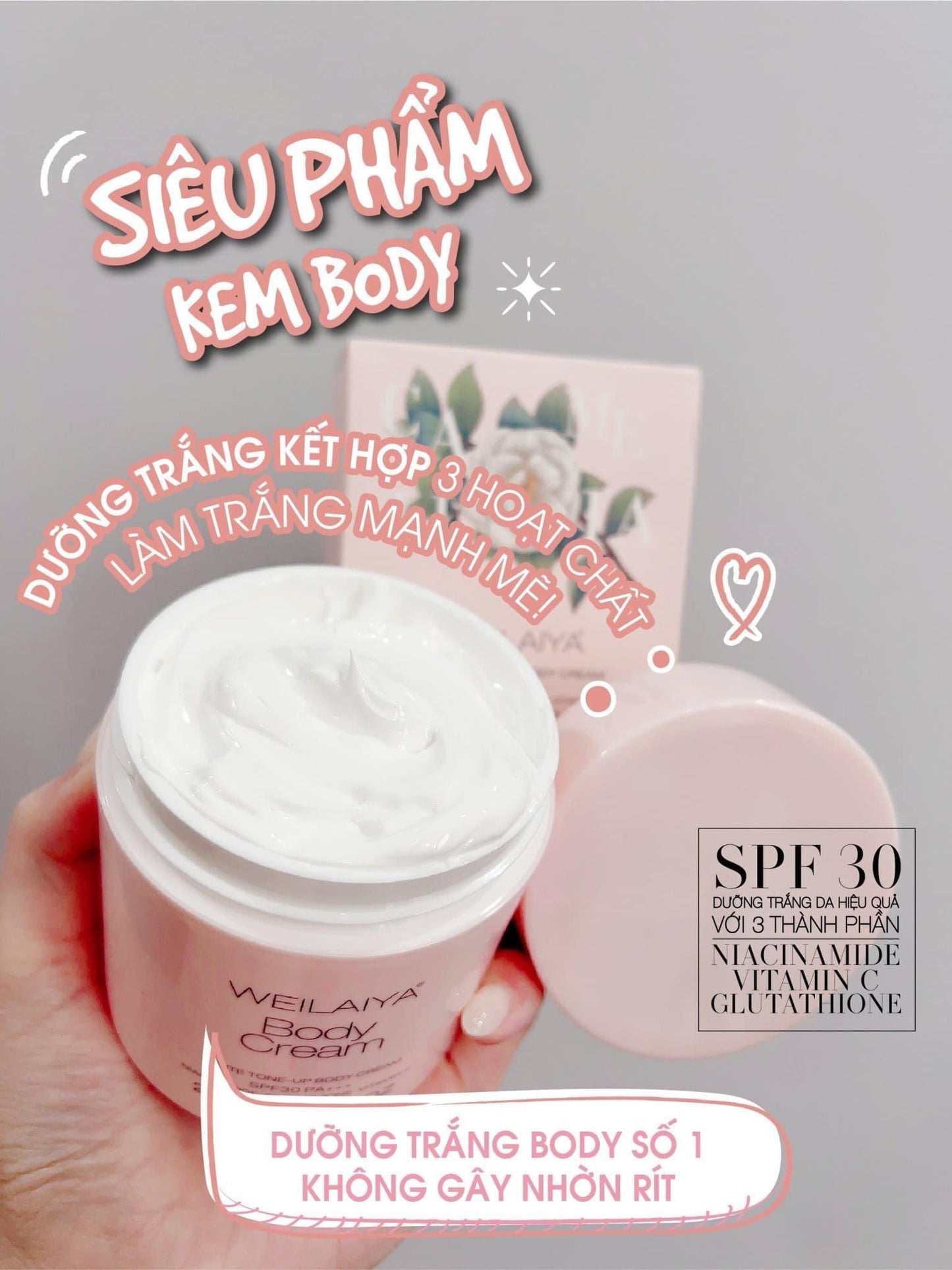 WEILAYA WHITE TONE UP BODY CREAM SPF30