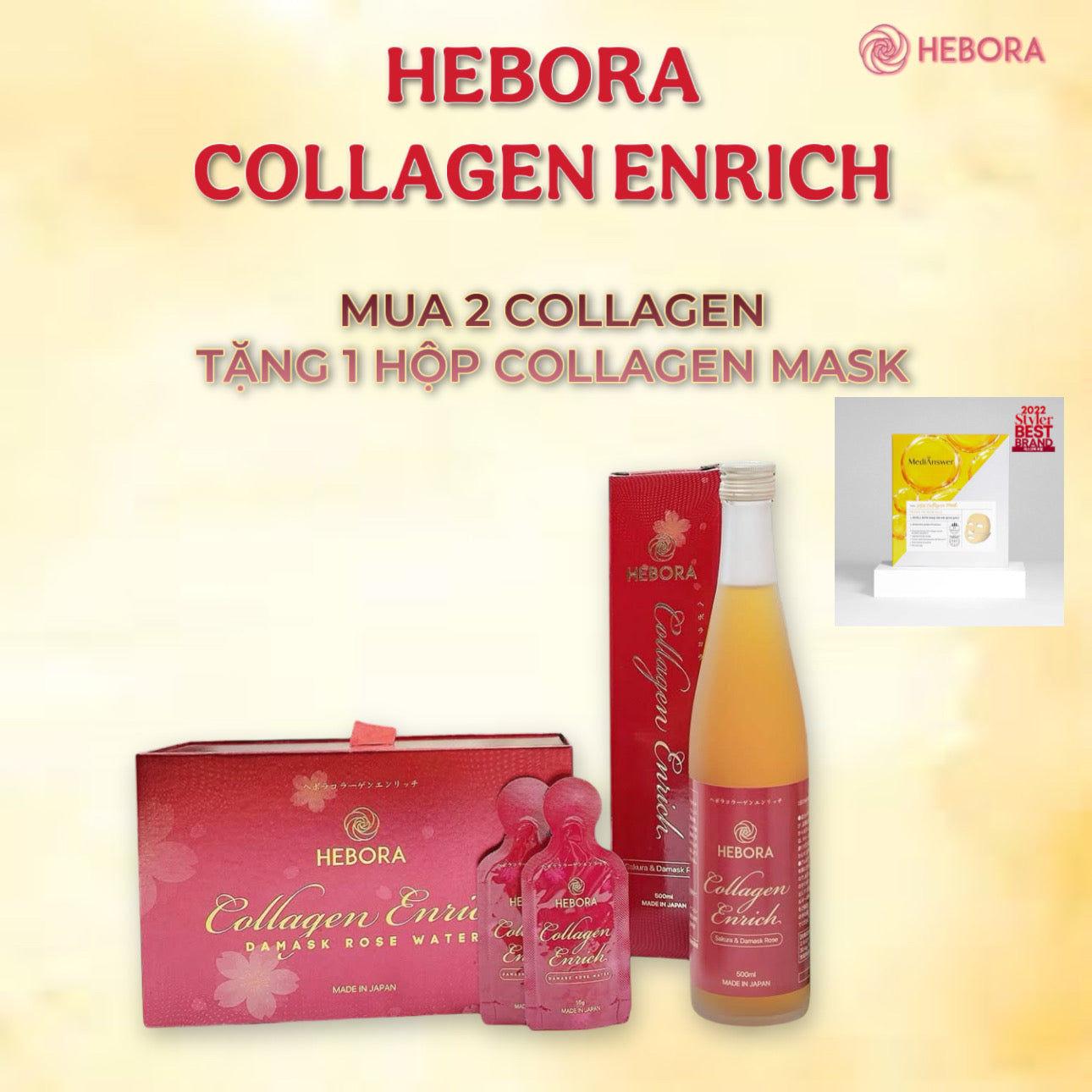 HEBORA - Nước uống Collagen Enrich Nhật Bản