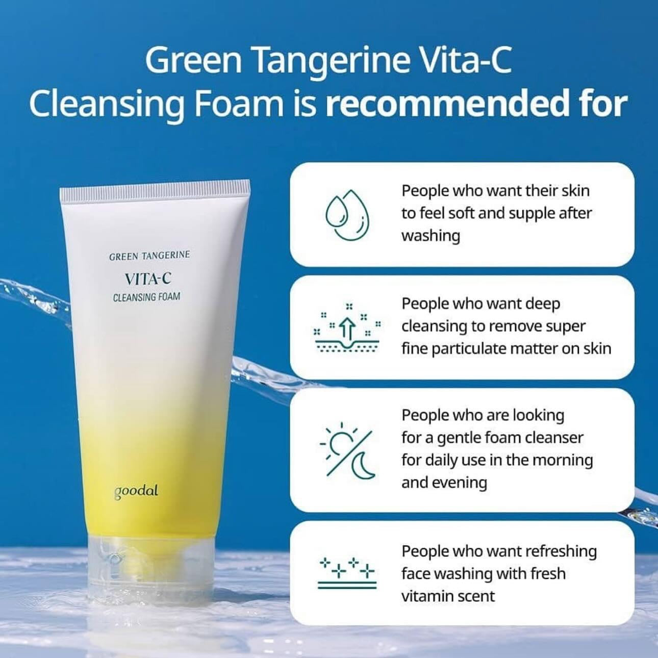 GOODAL GREEN TANGERINE CLEANSING FOAM VITA C - SỮA RỬA MẶT VITA C GOODAL