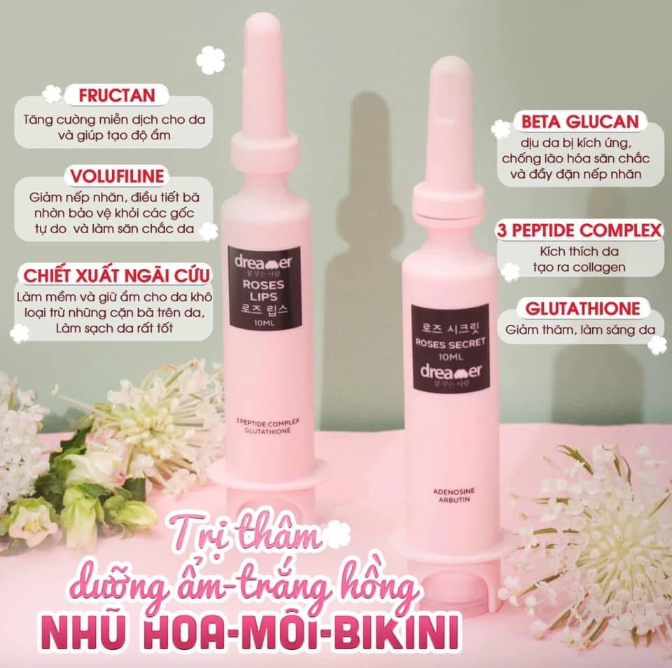 DREAMER ROSES - Tinh Chất Cấy Hồng Môi / Nhũ / Bikini