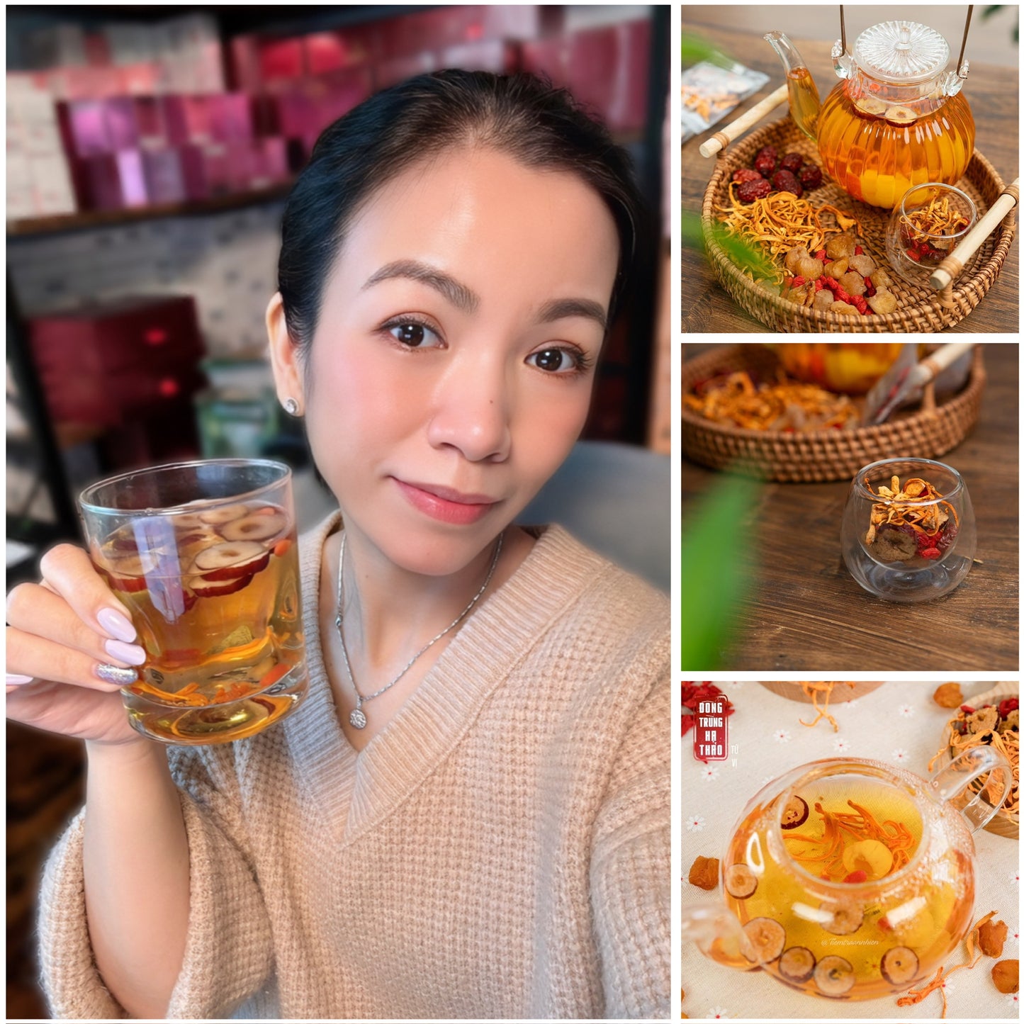 Trà Thảo Mộc Đông Trùng Tứ Vị