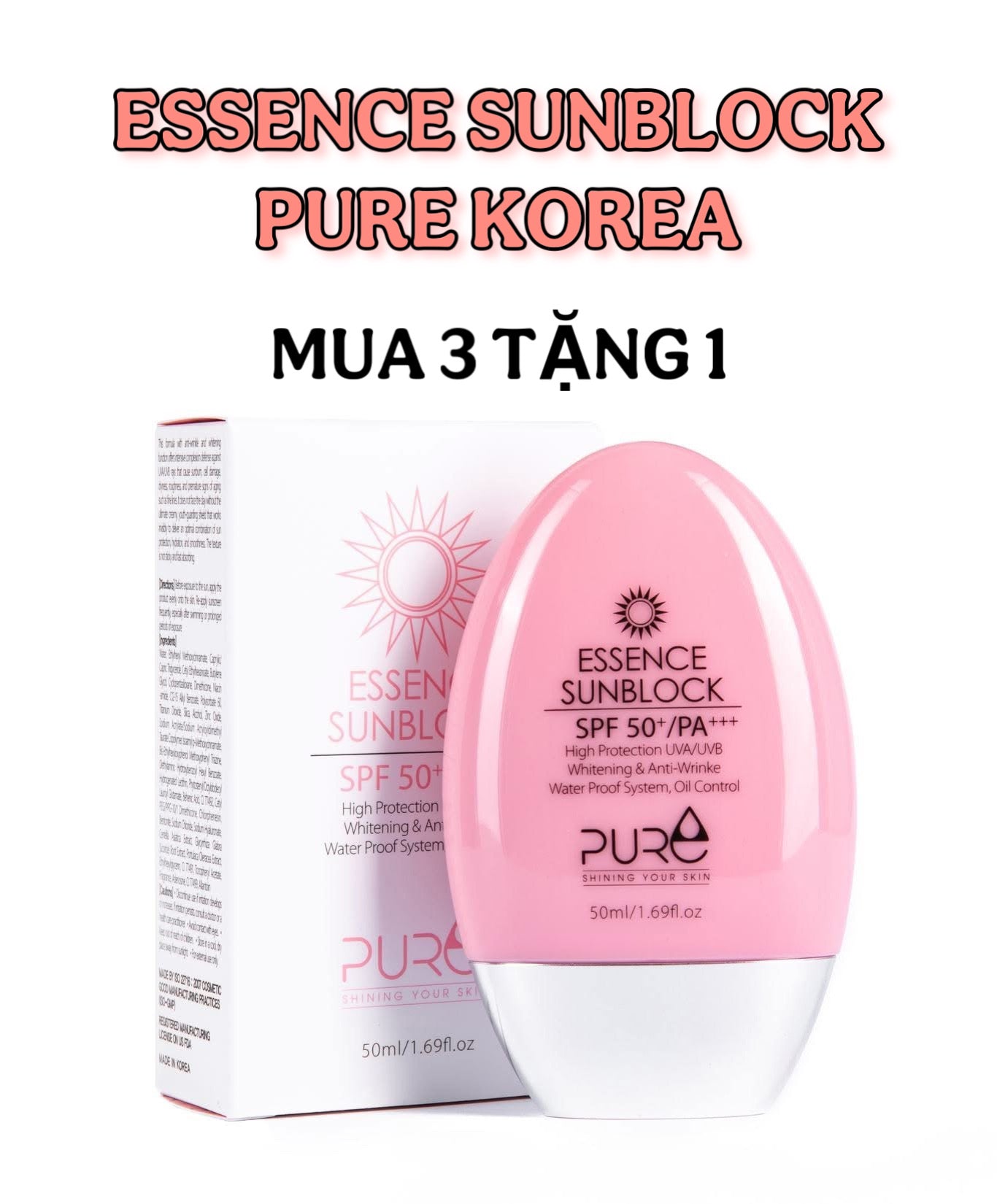 SỮA CHỐNG NẮNG NÂNG TÔNG PURE KOREA