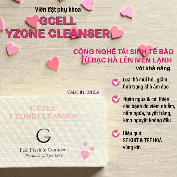 Viên đặt phụ khoa Gcell Y Zone Cleanser Hàn Quốc ( hộp 15 viên)