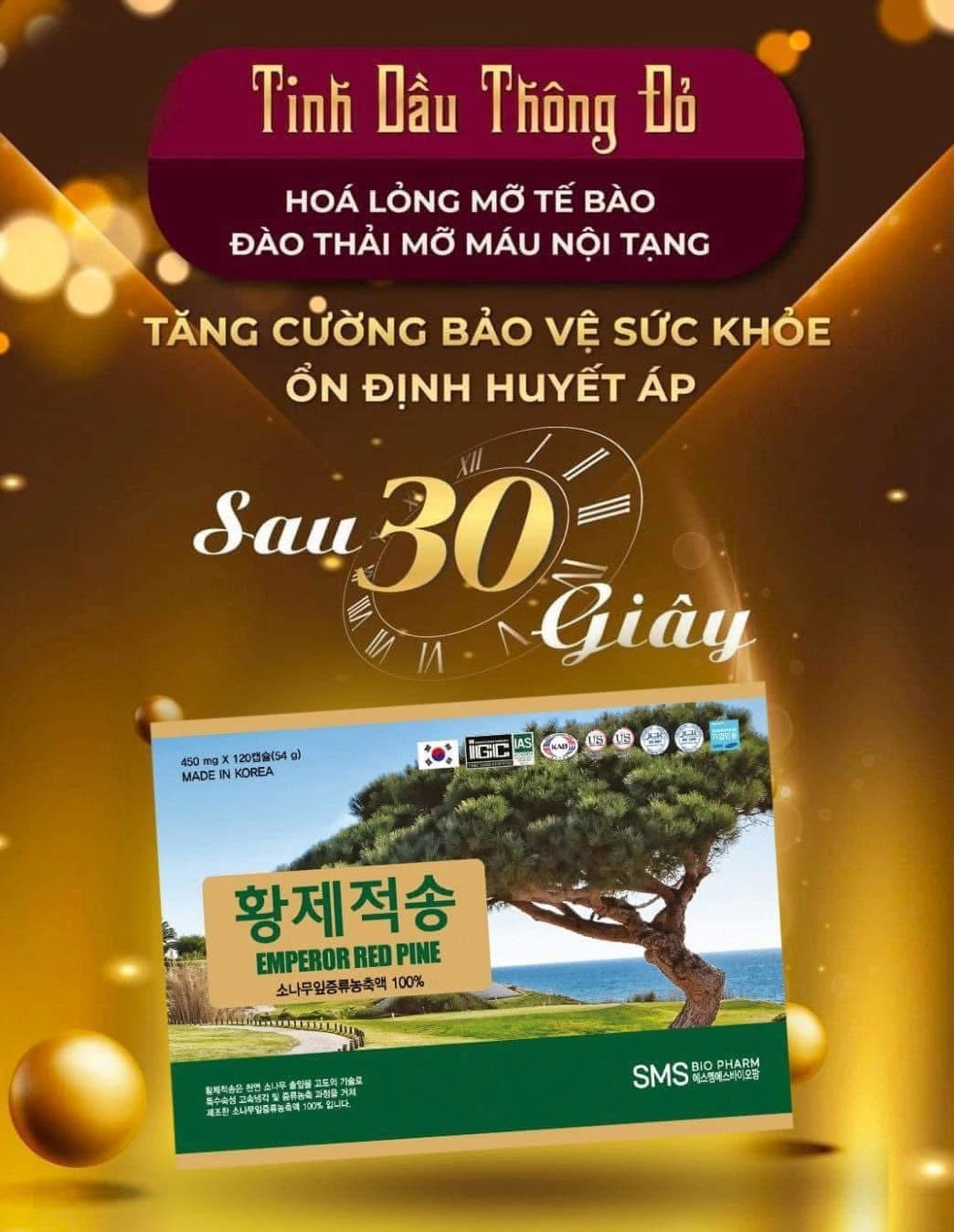 SMS BIO PHARM- TINH DẦU THÔNG ĐỎ CHÍNH PHỦ HÀN