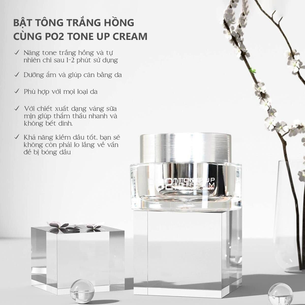 KEM DƯỠNG TRẮNG NÂNG TÔNG - PO2 WHITENING TONE UP CREAM