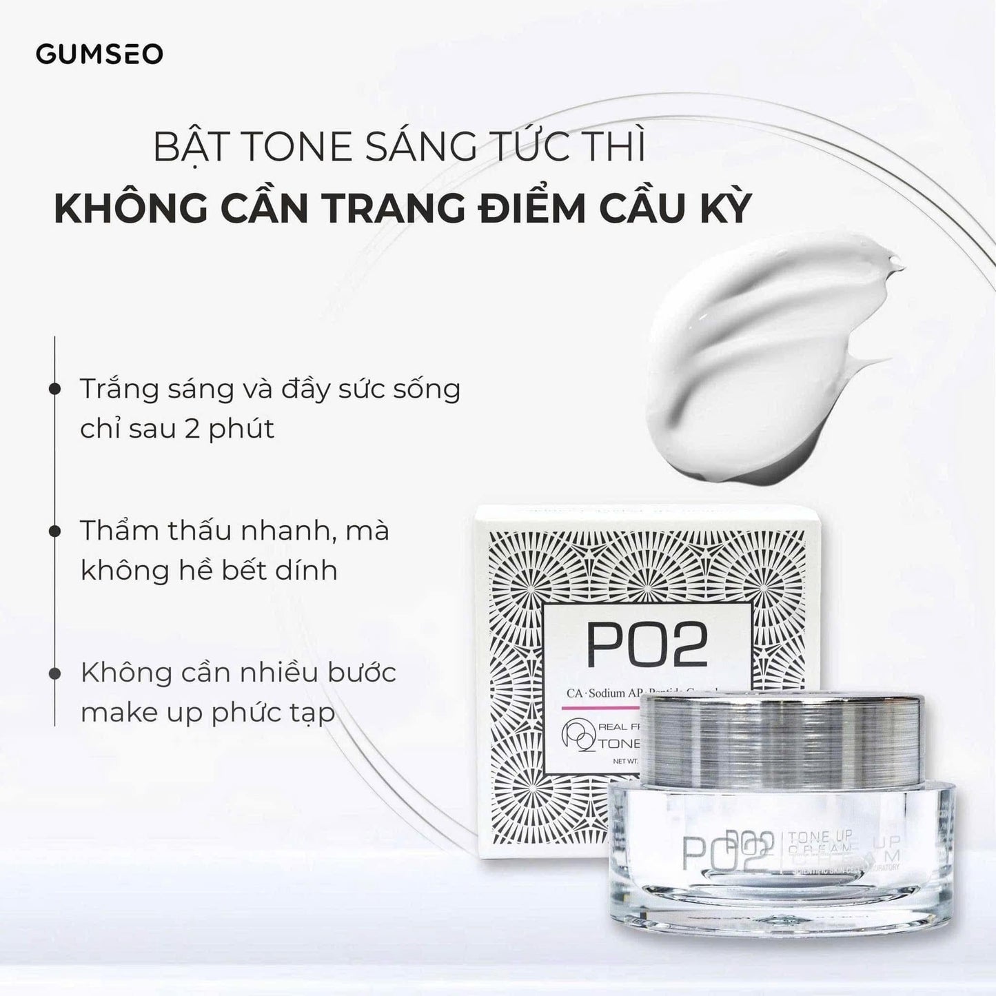 KEM DƯỠNG TRẮNG NÂNG TÔNG - PO2 WHITENING TONE UP CREAM