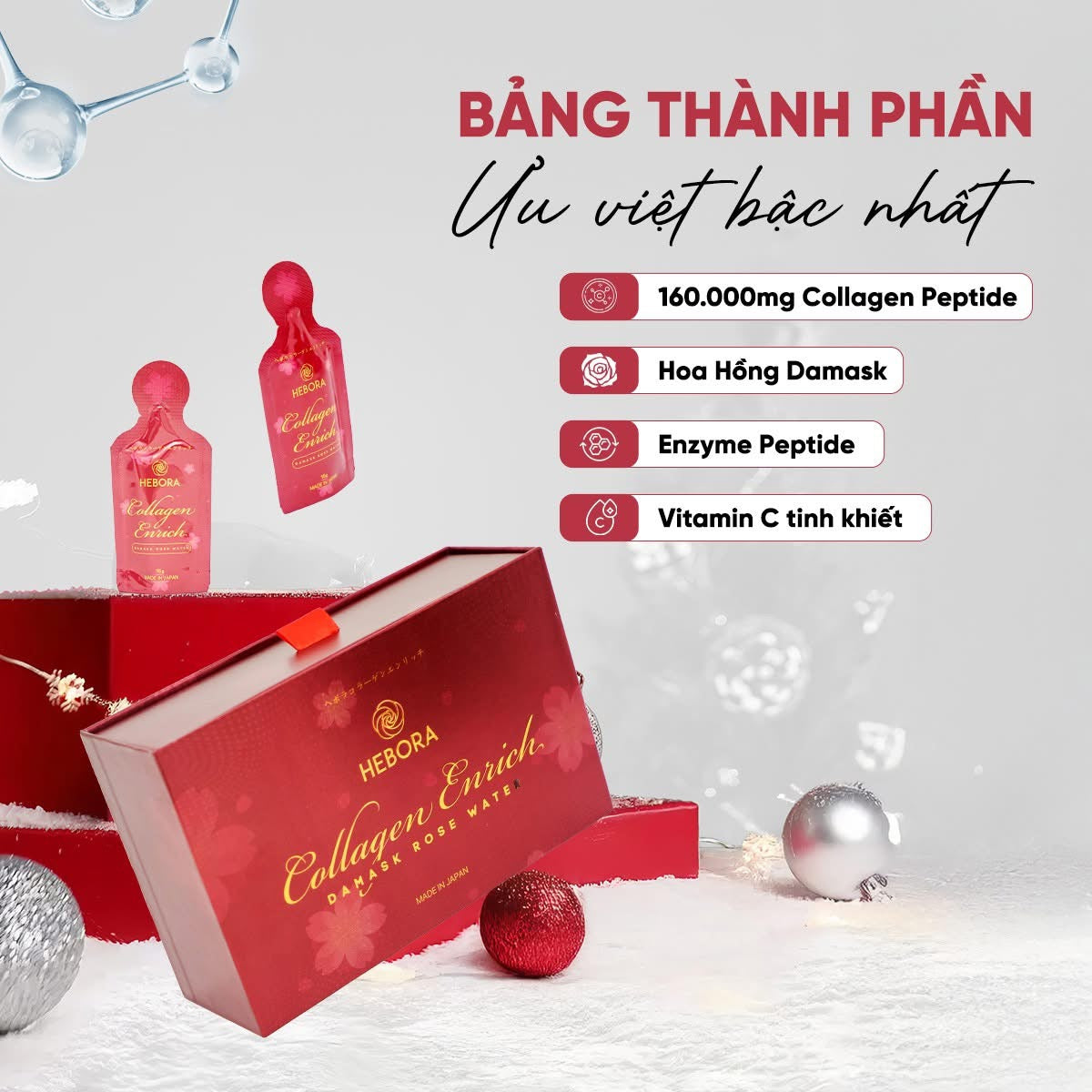 HEBORA - Nước uống Collagen Enrich Nhật Bản