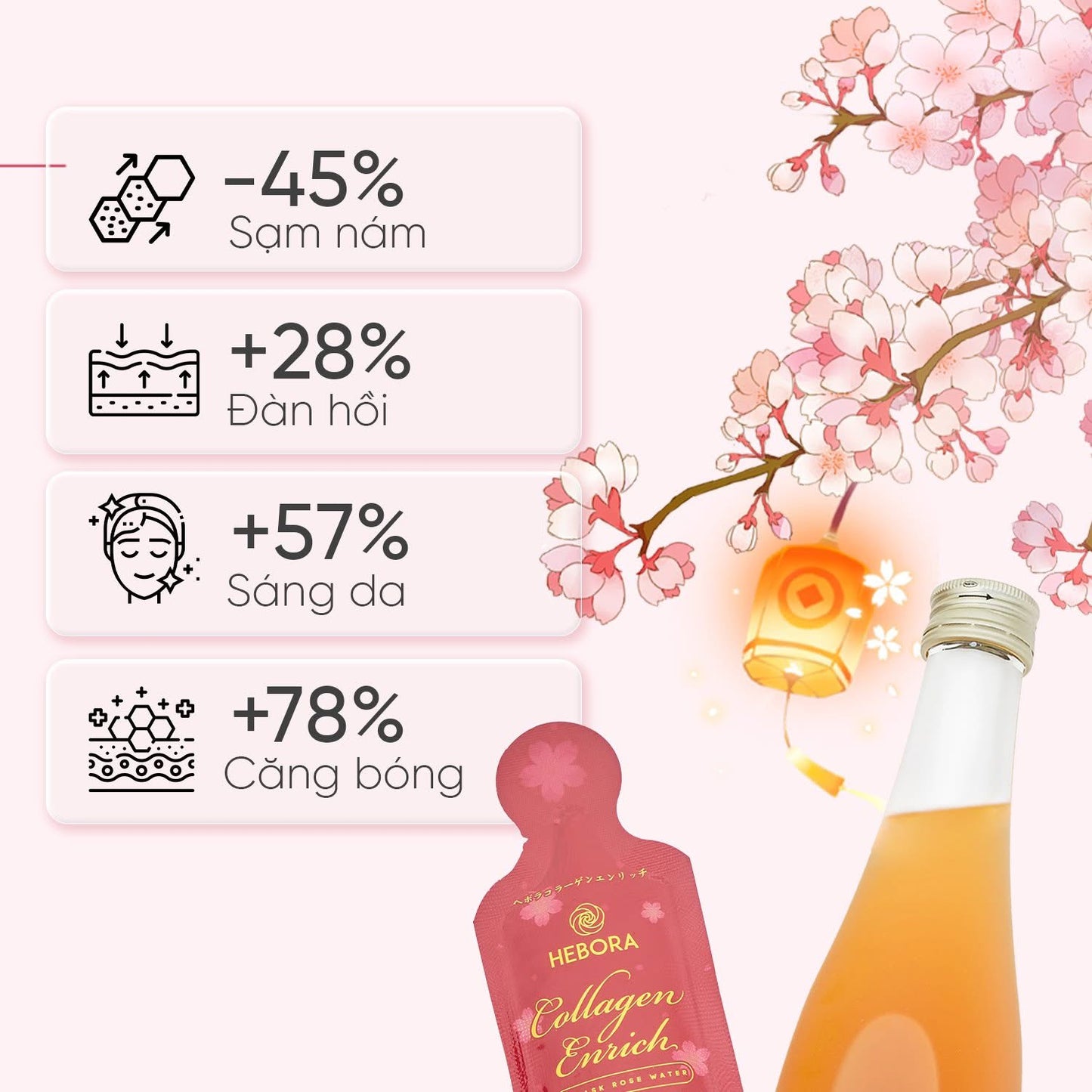 HEBORA - Nước uống Collagen Enrich Nhật Bản