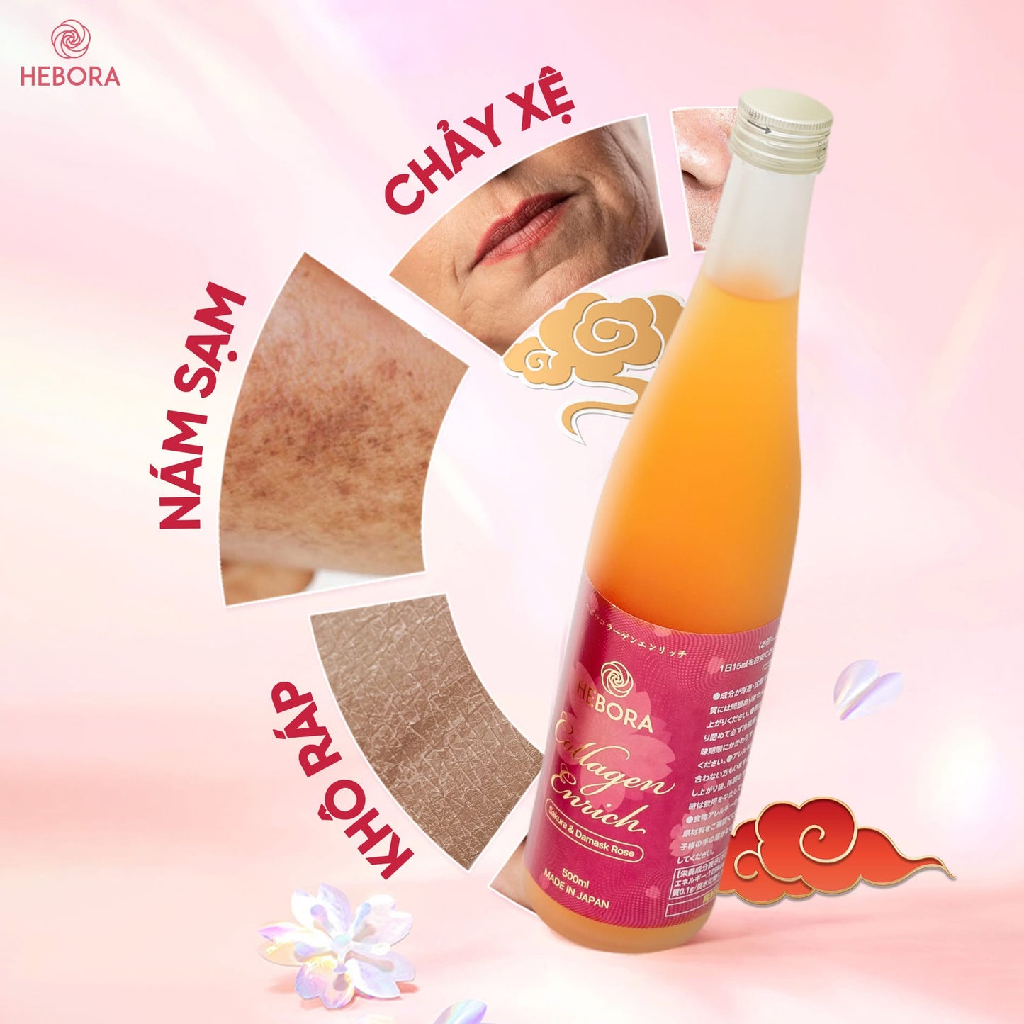 HEBORA - Nước uống Collagen Enrich Nhật Bản