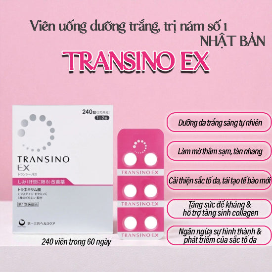 TRANSINO EX - Viên uống dưỡng trắng, mờ nám số 1 Nhật Bản (240v)